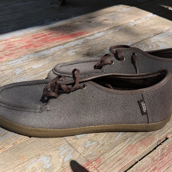 NEW MENS SNEAKERS VANS WASHBOARD ORIGINAL SURF SIDERS GREY/ESPRESSO SIZE 9 NWOT - Picture 6 of 7